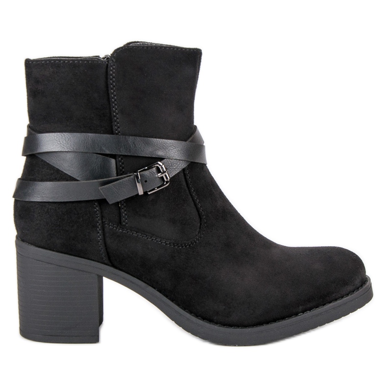 Super Mode Bottines en daim le noir