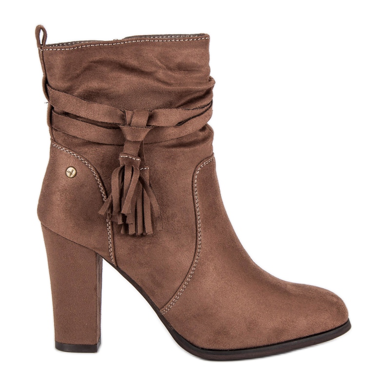 Nio Nio Bottines Chelsea en daim à talons hauts brun