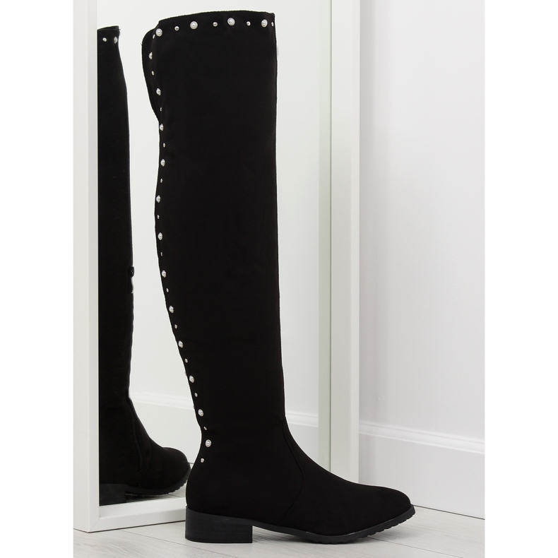Cuissardes avec perles, noir 688-5 noir le noir