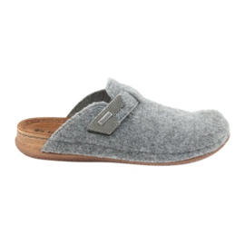 Chaussons feutre attachés Inblu TH014 gris