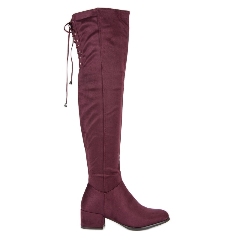 Queentina Bottines en daim bordeaux multicolore rouge
