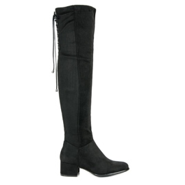 Queentina Bottines en daim noir le noir
