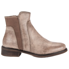 Super Mode Bottes à talons plats brun