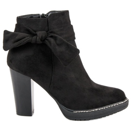 Cm Paris Bottines Chelsea en daim à nœud le noir