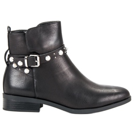 Super Mode Bottes avec perles le noir