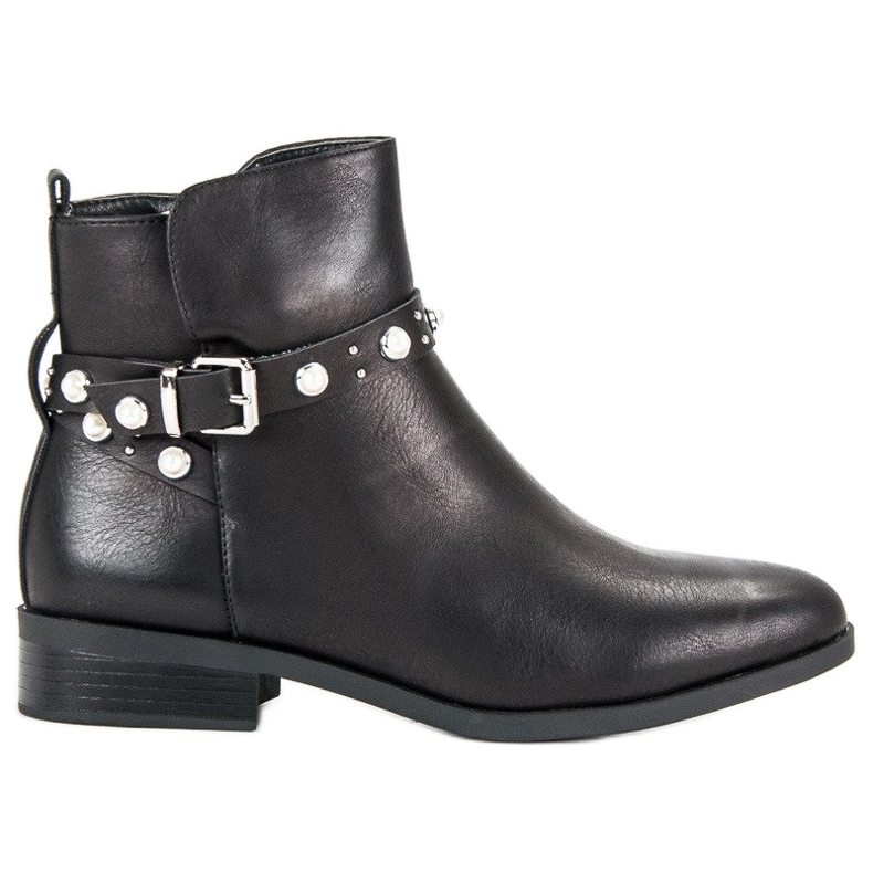 Super Mode Bottes avec perles le noir