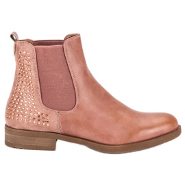 Super Me Bottines Chelsea avec cristaux rose