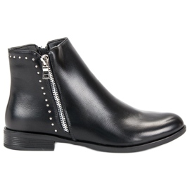 Super Me Bottes classiques avec une fermeture éclair décorative le noir