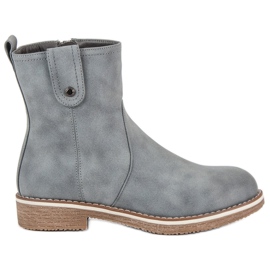 Super Me Bottes confortables sur un talon plat gris