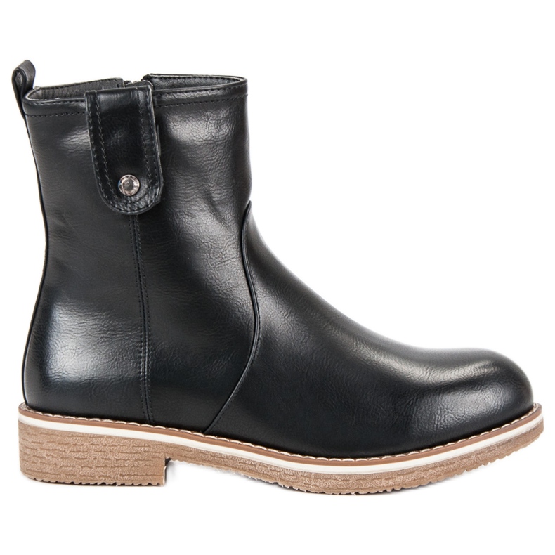 Super Me Bottes confortables sur un talon plat le noir