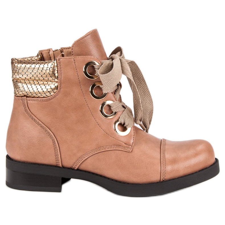 Bestelle Bottines poudreuses sur talon plat rose Bestelle Bottines poudreuses sur talon plat rose