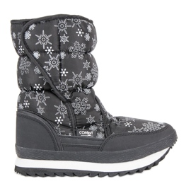 Bottes de neige chaudes d'hiver noir