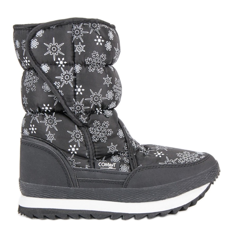 Bottes de neige chaudes d'hiver le noir