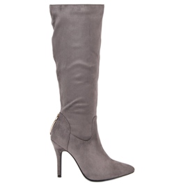 Cm Paris Bottes sexy à talons hauts gris