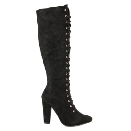 Cm Paris Bottes à lacets noir