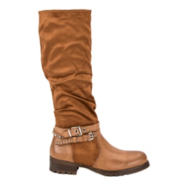 Super Me Bottes d'équitation chameau brun Super Me Bottes d'équitation chameau brun