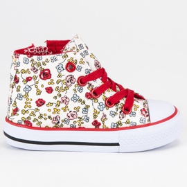 Baskets hautes avec des fleurs multicolore