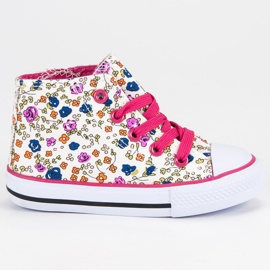 Baskets hautes avec des fleurs multicolore