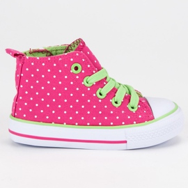 Baskets hautes en pois rose