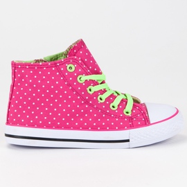 Sneakers aux petits pois rose