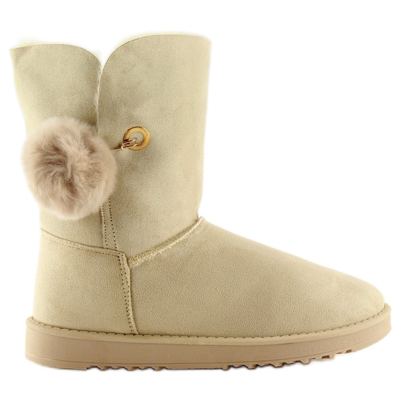 Emusy avec pompon beige SP04P Beige Emusy avec pompon beige SP04P Beige