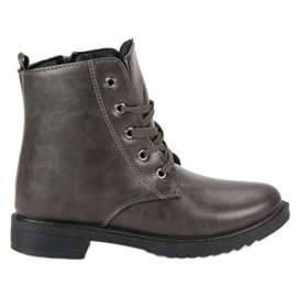 Bottines à lacets classiques gris