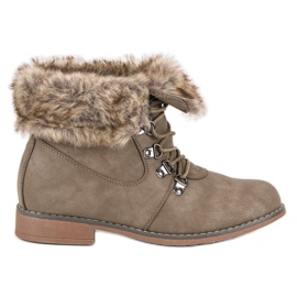 Queentina Bottes avec fourrure brun