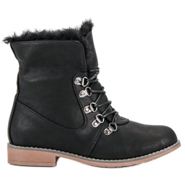 Queentina Bottes Avec Fourrure noir