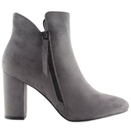 Bottines à talons grises 6900 Gris