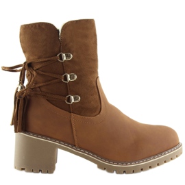 Boots isothermes en agneau marron NC726 Camel brun