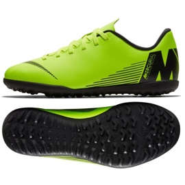 Chaussures de football Nike Mercurial Vapor X 12 Club Tf Jr AH7355-701 vert vert
