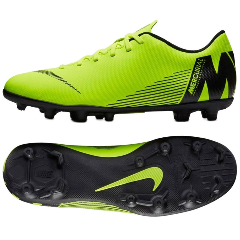 Chaussures de football Nike Mercurial Vapor 12 Club Mg M AH7378-701 vert vert