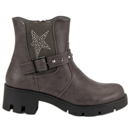 Groto Gogo Bottes de rock sur la plate-forme gris