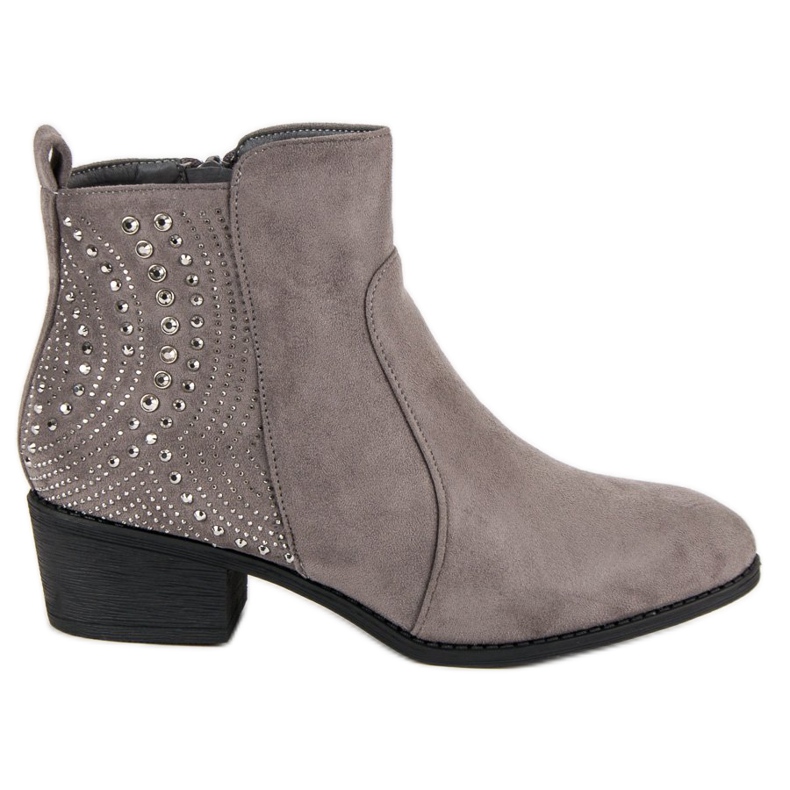 Nio Nio Bottines Grises Avec Cristaux