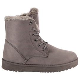 Forever Folie Bottes en daim chaudes gris