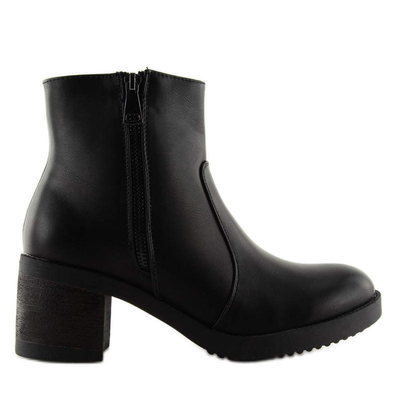 Bottines noires à talons larges VQ-24 Noir le noir