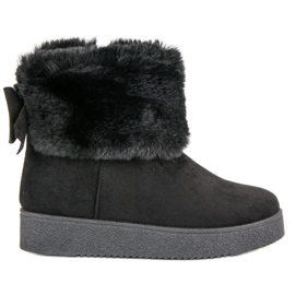 Bottes de neige avec fourrure le noir
