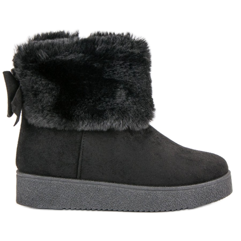 Bottes de neige avec fourrure le noir