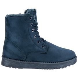Forever Folie Bottes en daim chaudes bleu