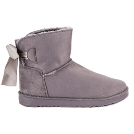 Bottes de neige avec une tige à revers gris Bottes de neige avec une tige à revers gris