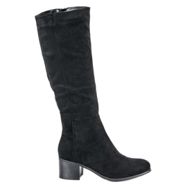 Super Mode Bottes noires confortables le noir