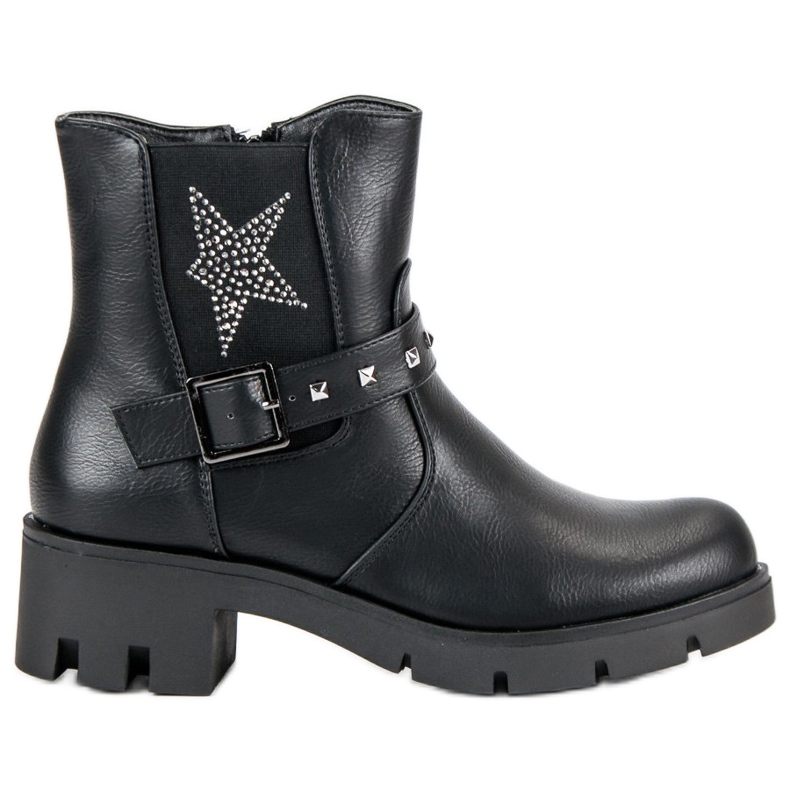 Groto Gogo Bottes de rock sur la plate-forme le noir