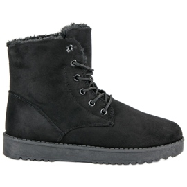 Forever Folie Bottes en daim chaudes le noir