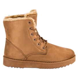 Forever Folie Bottes en daim chaudes brun