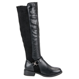 Super Mode Bottes d'équitation élégantes noir