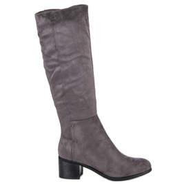Super Mode Bottes grises confortables