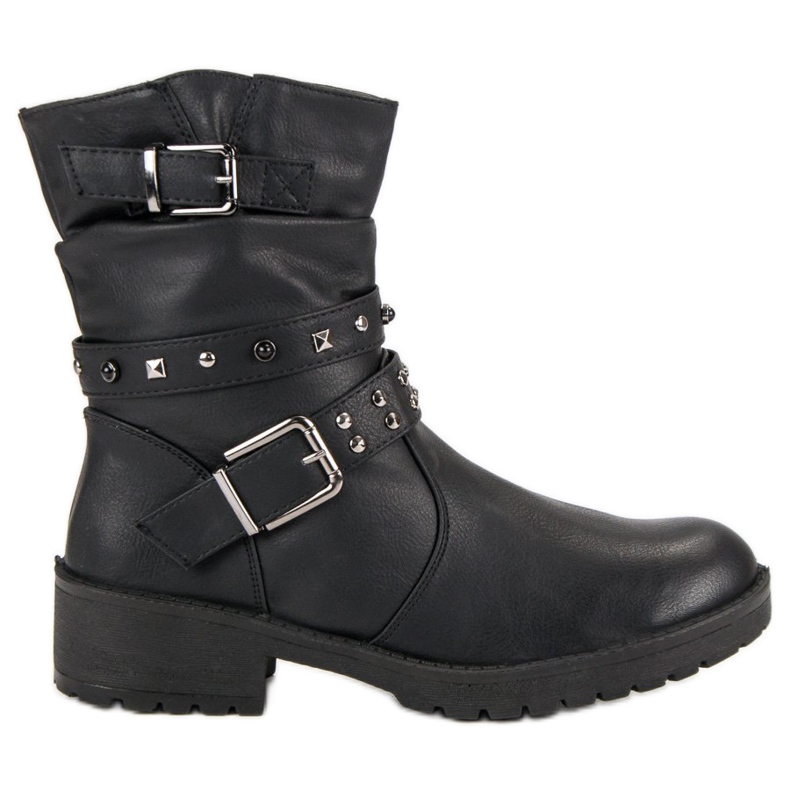 J. Star Bottes de rock à la mode le noir