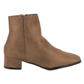 Super Mode Bottines beiges à talon plat