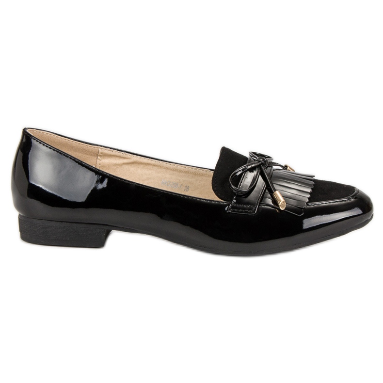 Mocassins Laqués Avec Nœud le noir