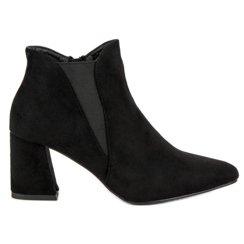Belle Women Bottines en daim sur le poteau le noir Belle Women Bottines en daim sur le poteau le noir